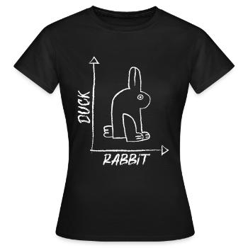 Lapin de l’illusion d’optique - T-shirt Femme - noir - Devant - AI Model Female 172 dark (172cm)