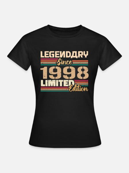 Millésime 1998 1998 Anniversaire né en 1998 - T-shirt Femme - noir