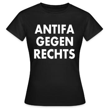 Antifa contre la droite - T-shirt Femme - noir - Devant - AI Model Female 172 dark (172cm)