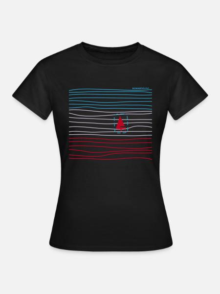 Boot in Wellen - Frauen T-Shirt - Schwarz