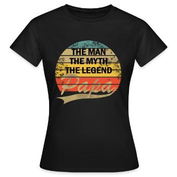 Papa Retro Myth Legend - Frauen T-Shirt - Schwarz - Vorne - AI Model Female 172 dark (172cm)