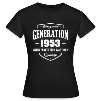 Generation 1953 - Women's T-Shirt - black - Front - AI Model Female 172 dark (172cm)