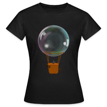 Pilote de ballon, liberté en montgolfière - T-shirt Femme - noir - Devant - AI Model Female 172 dark (172cm)