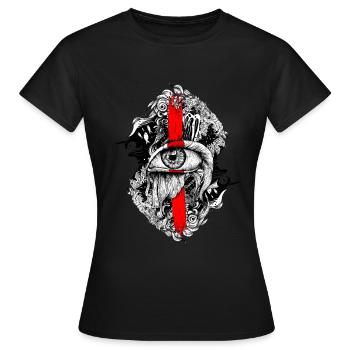 Deuxième oeil océan - T-shirt Femme - noir - Devant - AI Model Female 172 dark (172cm)