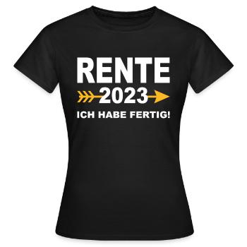 Rente 2023 Ruhestand 2023 Abschiedsfeier Rentner - Frauen T-Shirt - Schwarz - Vorne - AI Model Female 172 dark (172cm)