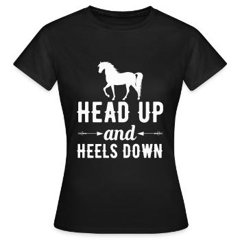 Head up and heels down - Women's T-Shirt - black - Front - AI Model Female 172 dark (172cm)