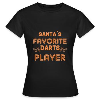 Der Beliebteste Dartspieler Des Weihnachtsmanns - Frauen T-Shirt - Schwarz - Vorne - AI Model Female 172 dark (172cm)