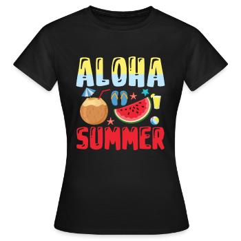 Aloha Sommer - Sommerferien - Frauen T-Shirt - Schwarz - Vorne - AI Model Female 172 dark (172cm)