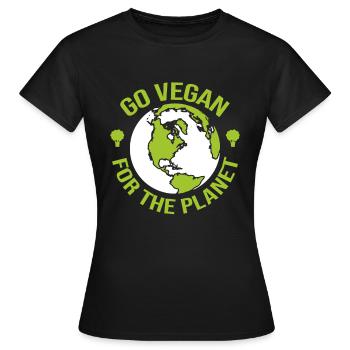 Devenez végétalien pour la planète - Activiste - T-shirt Femme - noir - Devant - AI Model Female 172 dark (172cm)