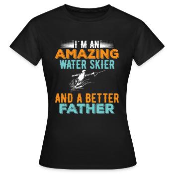 Ich Bin Ein Hervorragender Wasserskifahrer - Frauen T-Shirt - Schwarz - Vorne - AI Model Female 172 dark (172cm)