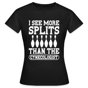 Ich Sehe Mehr Spaltung Als Der Zynekologe - Frauen T-Shirt - Schwarz - Vorne - AI Model Female 172 dark (172cm)