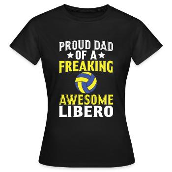 Fier papa d’un sacré bon libéro - T-shirt Femme - noir - Devant - AI Model Female 172 dark (172cm)