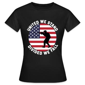 Vereint Stehen Wir Geteilt Fallen Wir - Frauen T-Shirt - Schwarz - Vorne - AI Model Female 172 dark (172cm)