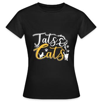 Tats & Katzen - Frauen T-Shirt - Schwarz - Vorne - AI Model Female 172 dark (172cm)