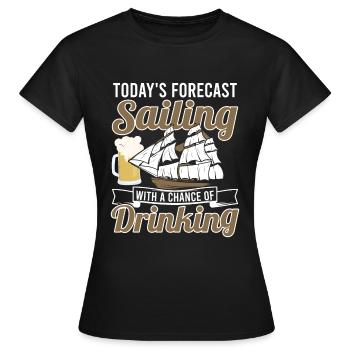 La prédiction d’aujourd’hui naviguant avec chance de boire - T-shirt Femme - noir - Devant - AI Model Female 172 dark (172cm)