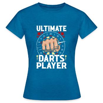 Ultimate Dart Player - Women's T-Shirt - antique blue sapphire heather - Front - AI Model Female 172 dark (172cm)