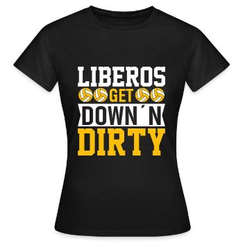 Les libéros se salissent - T-shirt Femme - noir - Devant - AI Model Female 172 dark (172cm)