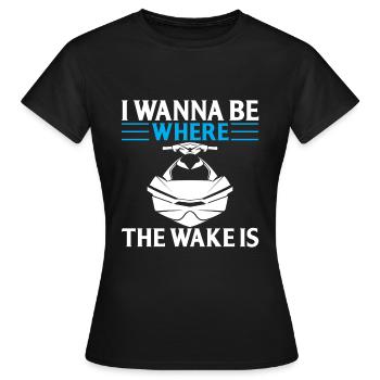 Ich Möchte Dort Sein Wo Das Erwachen Ist - Frauen T-Shirt - Schwarz - Vorne - AI Model Female 172 dark (172cm)