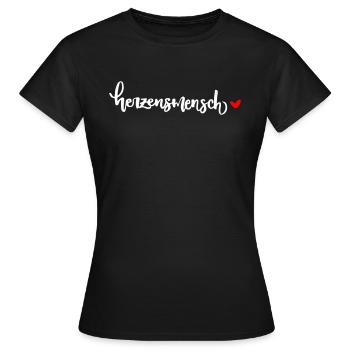 Liebling Mensch herzensmensch valentinstag herz - Frauen T-Shirt - Schwarz - Vorne - AI Model Female 172 dark (172cm)