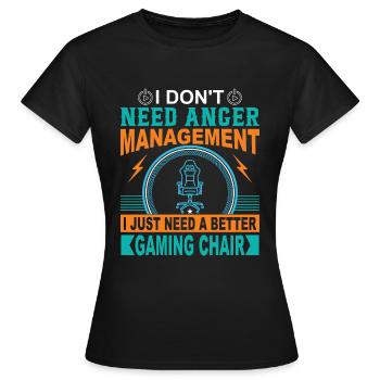 Ich brauche keine Wutbewältigung, ich brauche nur eine Bette - Frauen T-Shirt - Schwarz - Vorne - AI Model Female 172 dark (172cm)
