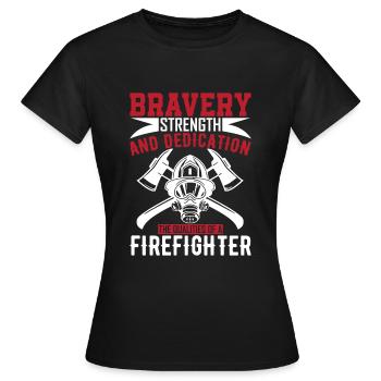 Bravoure, force et dévouement - les qualités - T-shirt Femme - noir - Devant - AI Model Female 172 dark (172cm)