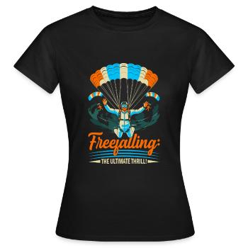 La chute libre : le frisson ultime ! - T-shirt Femme - noir - Devant - AI Model Female 172 dark (172cm)