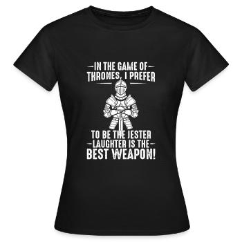 In the game, I prefer to be the jester - Women's T-Shirt - black - Front - AI Model Female 172 dark (172cm)