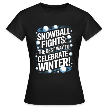 Batailles de boules de neige : la meilleure façon de célébrer l’hiver ! - T-shirt Femme - noir - Devant - AI Model Female 172 dark (172cm)