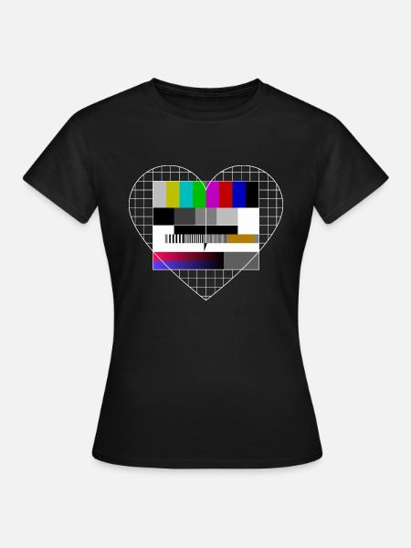 TEST IMAGE in heart shape | I love the 80s and 90s - Women's T-Shirt - black