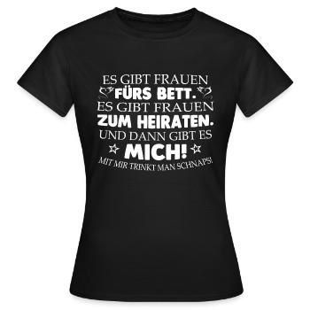 Mit mir trinkt man Schnaps! - Frauen T-Shirt - Schwarz - Vorne - AI Model Female 172 dark (172cm)