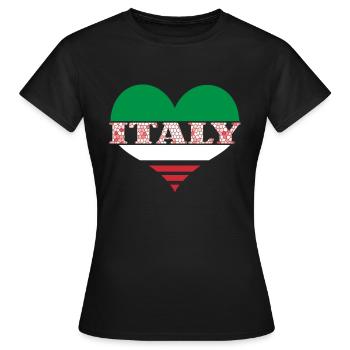 Italie, Italy, Italia, I Love Italy - T-shirt Femme - noir - Devant - AI Model Female 172 dark (172cm)