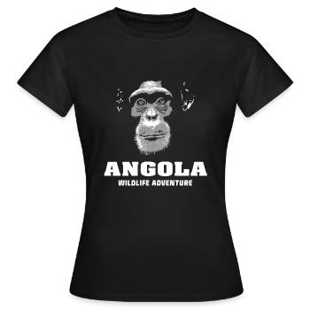 Angola - Chimpanzés - T-shirt Femme - noir - Devant - AI Model Female 172 dark (172cm)