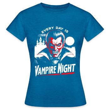 Design vampire cool - T-shirt Femme - bleu saphir antique chiné - Devant - AI Model Female 172 dark (172cm)