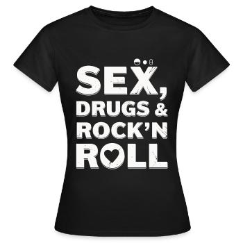 Sex, Drugs and Rock'n'Roll - Women's T-Shirt - black - Front - AI Model Female 172 dark (172cm)