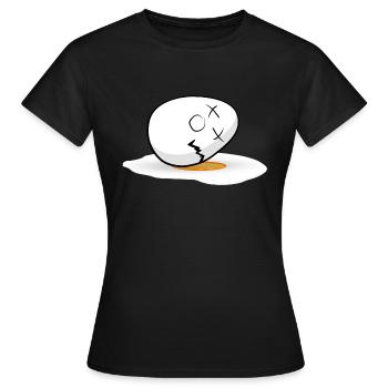 Frohe Ostern Osterei - Frauen T-Shirt - Schwarz - Vorne - AI Model Female 172 dark (172cm)