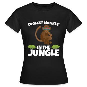 COOLEST MONKEY IN THE JUNGLE APE gift theme - Women's T-Shirt - black - Front - AI Model Female 172 dark (172cm)