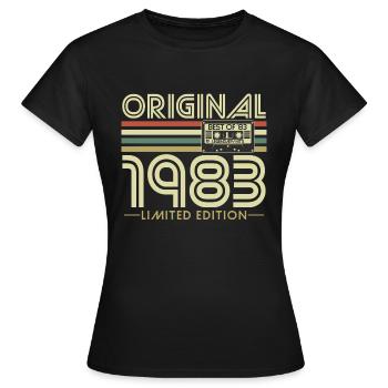 Original 1983 vintage vintage anniversaire rétro - T-shirt Femme - noir - Devant - AI Model Female 172 dark (172cm)