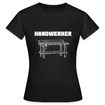 Craftsman's workbench workshop - Women's T-Shirt - black - Front - AI Model Female 172 dark (172cm)