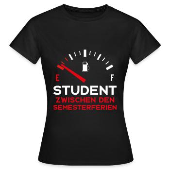 STUDIUM STUDENT ZWISCHEN DEN SEMESTERFERIEN - Frauen T-Shirt - Schwarz - Vorne - AI Model Female 172 dark (172cm)