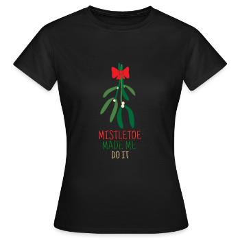Le gui m’a fait le faire Symbole de l’amour - T-shirt Femme - noir - Devant - AI Model Female 172 dark (172cm)