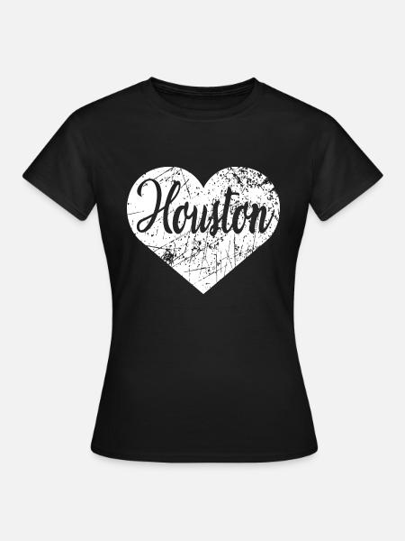 Houston Herz - Frauen T-Shirt - Schwarz