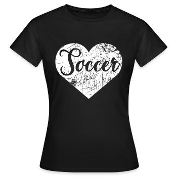 Coeur de football - T-shirt Femme - noir - Devant - AI Model Female 172 dark (172cm)