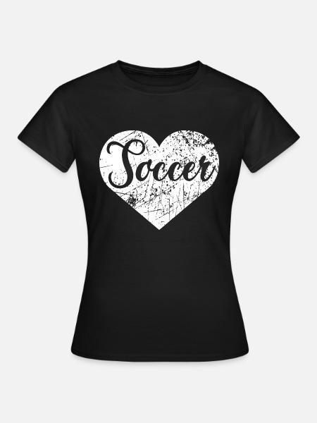 Soccer Herz - Frauen T-Shirt - Schwarz