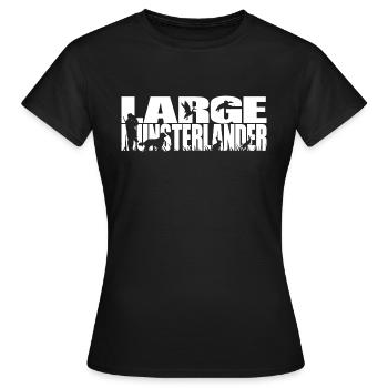 LARGE MUNSTERLANDER Jagdhunde Jagdhund Wilsigns - Frauen T-Shirt - Schwarz - Vorne - AI Model Female 172 dark (172cm)