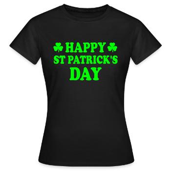 happy st patrick's day - T-shirt Femme - noir - Devant - AI Model Female 172 dark (172cm)