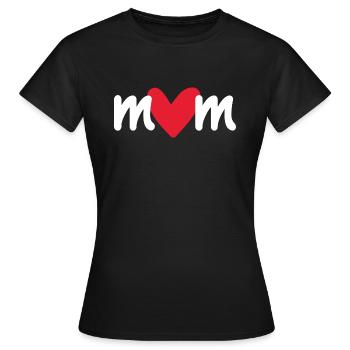 Mum heart - Women's T-Shirt - black - Front - AI Model Female 172 dark (172cm)