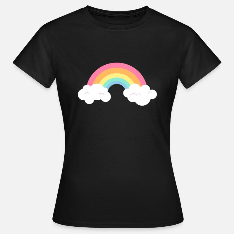 Cute Rainbow Color Clouds LGBT Pride Gift - Women's T-Shirt - black
