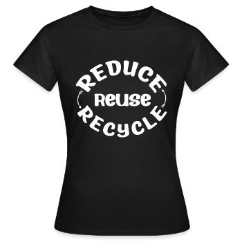 Reduce Reuse Recycle - Frauen T-Shirt - Schwarz - Vorne - AI Model Female 172 dark (172cm)