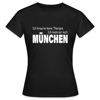 Therapie MÜNCHEN - Frauen T-Shirt - Schwarz - Vorne - AI Model Female 172 dark (172cm)