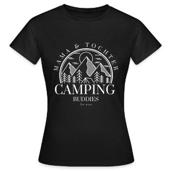 Mama und Tochter | Camping Buddies for ever - Frauen T-Shirt - Schwarz - Vorne - AI Model Female 172 dark (172cm)